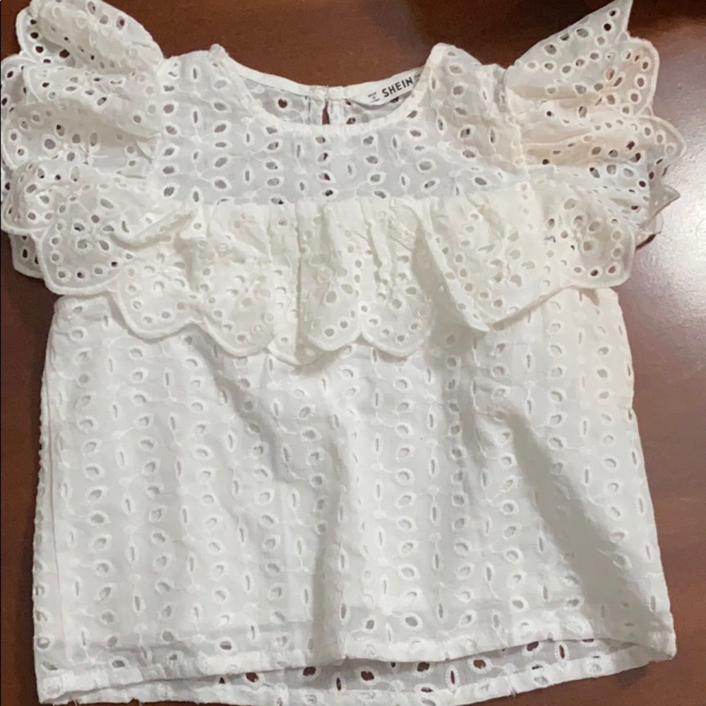 White lace shirt